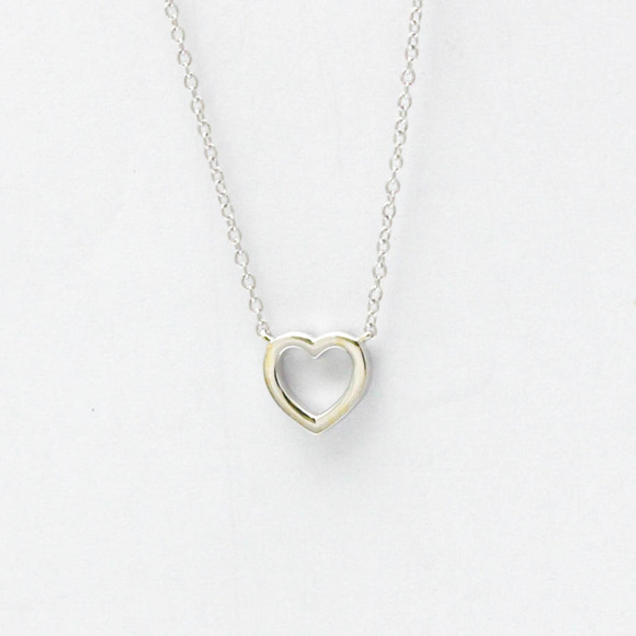 TIFFANY 18k Silver Diamond Heart Necklace